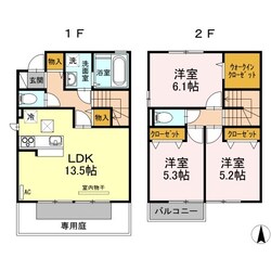 ハピネスハイツ B棟の物件間取画像